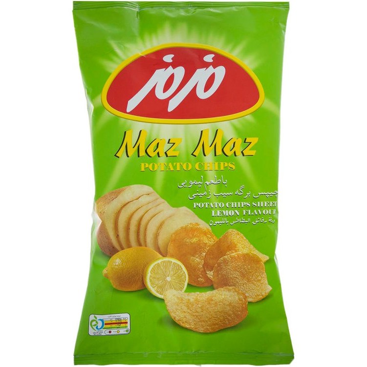 چيپس برگه اي با طعم ليمويي 60 گرمي مزمز