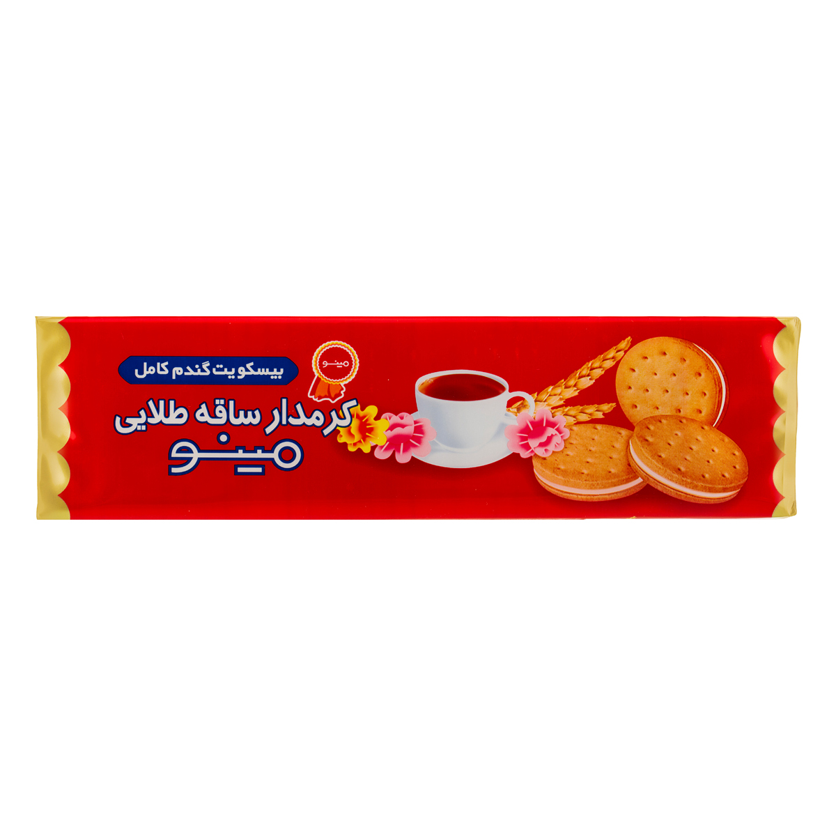 بيسكويت كرمدار ساقه طلايي 192 گرمي مينو
