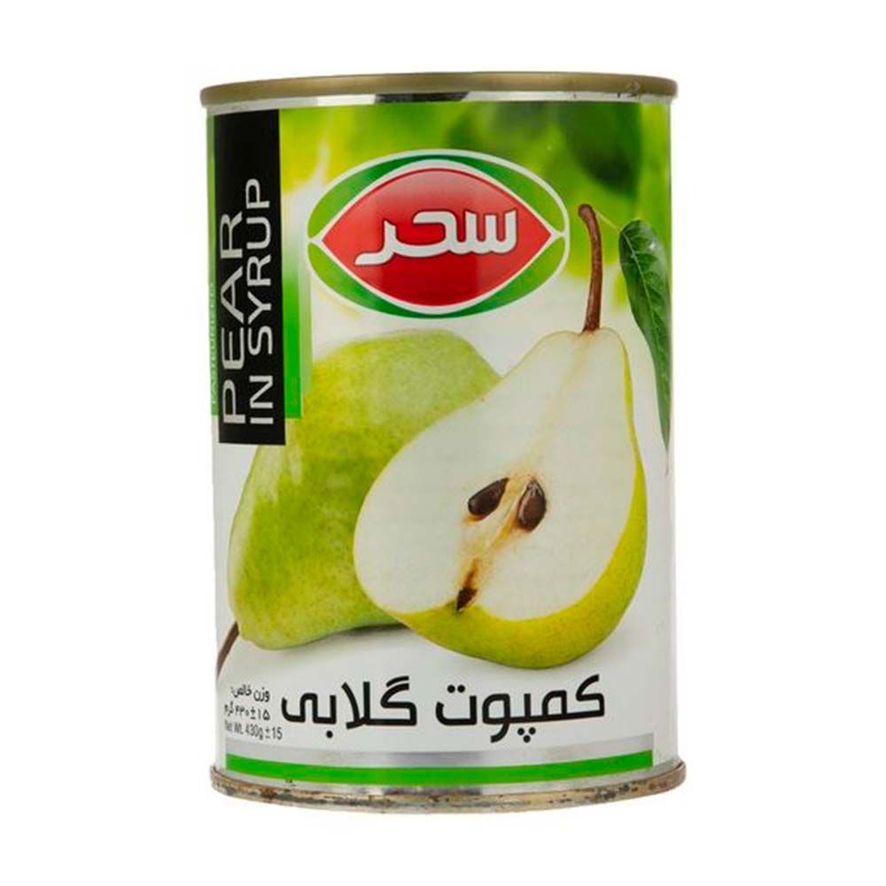 كمپوت گلابي قوطي430 گرمي سحر 