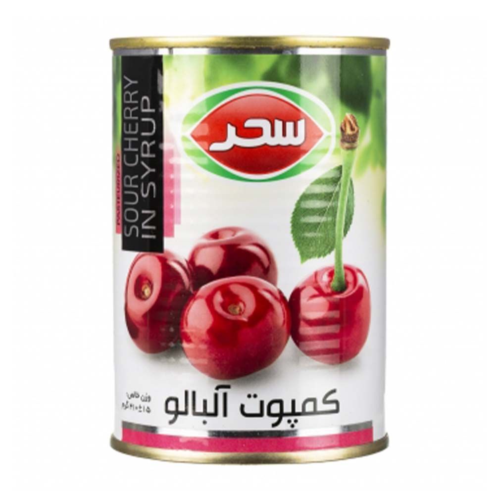 كمپوت آلبالو قوطي 410گرمي سحر 