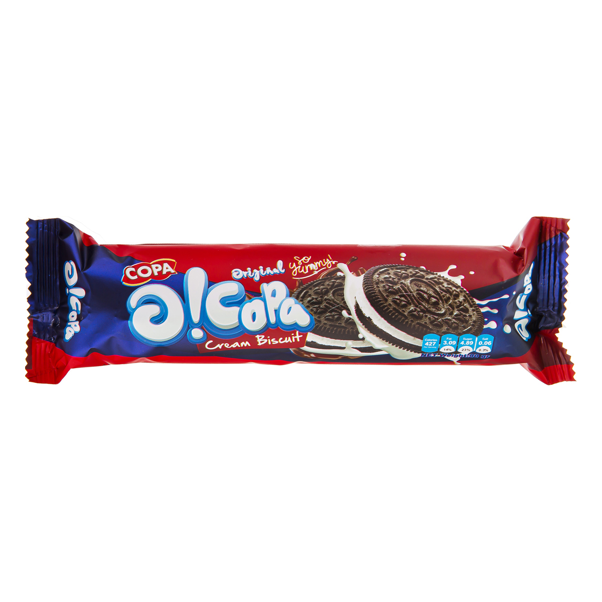 بيسكويت كاكائويي با طعم نارگيل 90 گرمي كوپا