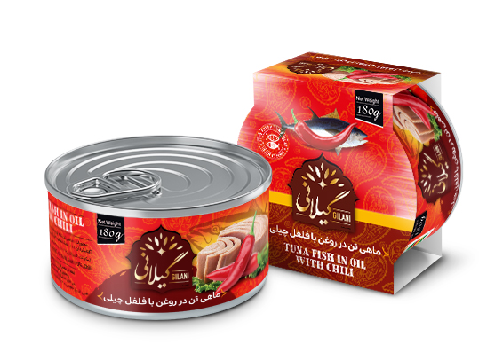 كنسرو ماهي تن در روغن با طعم فلفل چيلي گيلاني - 180 گرم