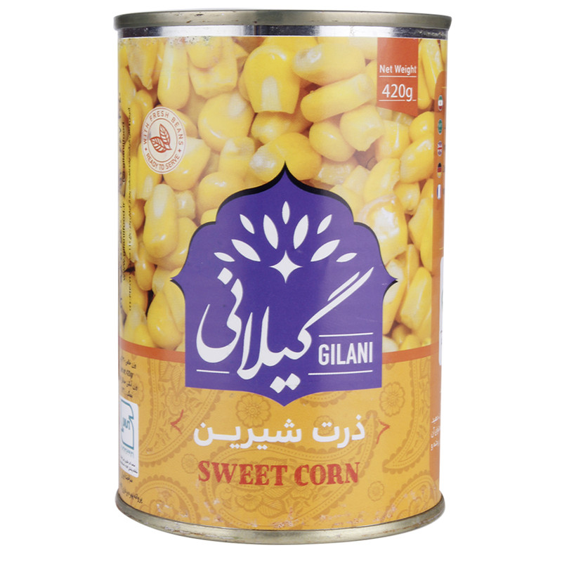 كنسرو ذرت شيرين420گرم گيلاني 