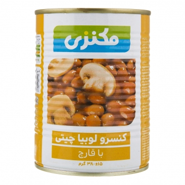 كنسرو لوبيا چيتي با قارچ 380 گرمي مكنزي